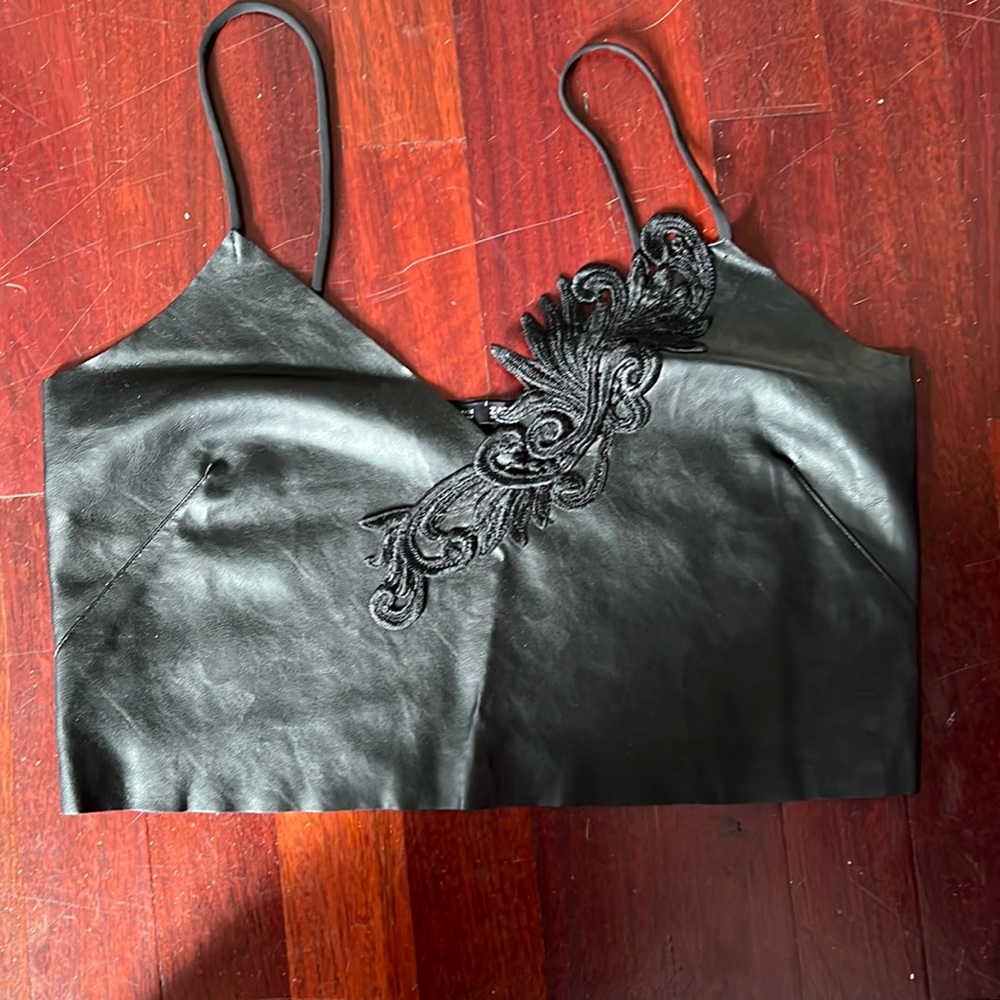 Zara leathery crop top